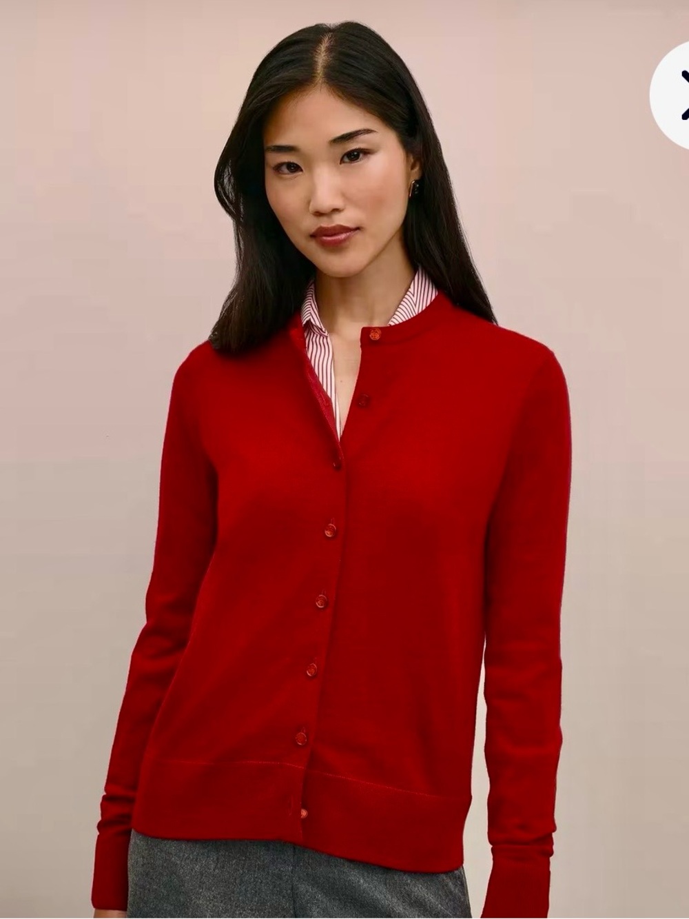 Brooks Brothers NWT Red Button-Up Italian Merino Wool Women's Cardigan